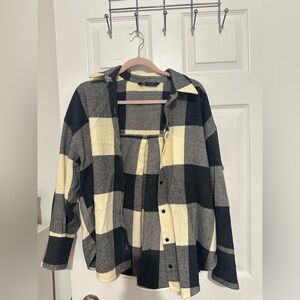 Zara heavy plaid button down